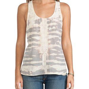 GYPSY05 Global Village TIE DYE in Blush RACERBACK Tank TOP 100% Silk M